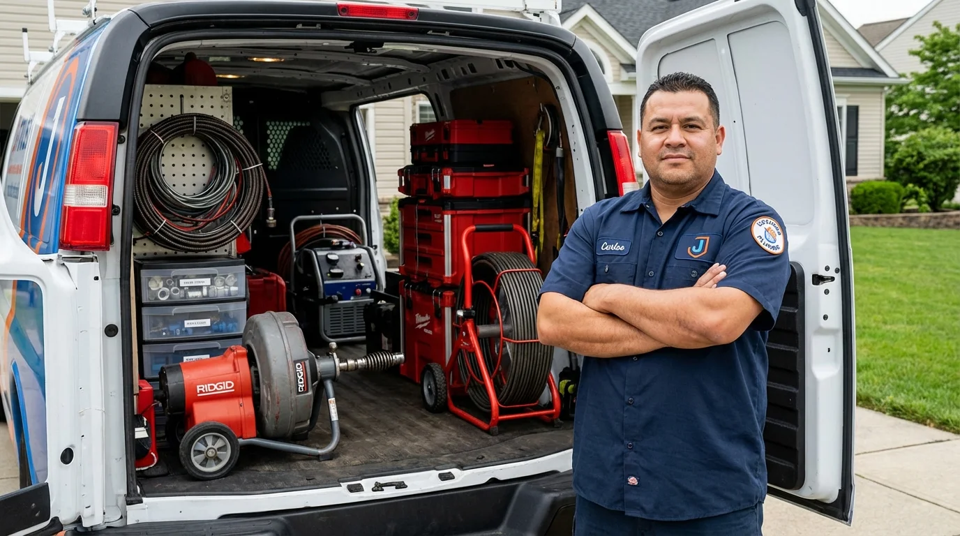 Professional drain cleaning equipment and Johns Plumbing LLC plumber in Coaldale